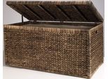 Truhe HOME AFFAIRE, braun, B:110cm H:55cm T:57cm, Geflecht Wasserhyazinthe, Truhen, Truhe, innen mit Baumwolle bespannt