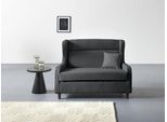Ohrensessel COLLECTION AB "Mike, B: 130 cm, Sitzhöhe: 49 cm", grau (anthrazit), B:130cm H:90cm T:90cm, 100% Polyester, Sessel, Ohrensessel, 1 Zierkissen