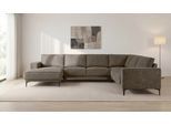 Wohnlandschaft OTTO HOME "OLAND U-Form, XXL, B: 342 cm, Skandi-Design", braun, B:342cm H:85cm T:260cm, 100% Polyester, Sofas, Wohnlandschaft, Skandi-Design in Struktur, Flachgewebe, Luxus-Microfaser, Boucle