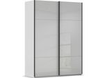 Schwebetürenschrank RAUCH "Kleiderschrank Schrank Garderobe Schlafzimmerschrank CONTIDO", grau (seidengrau, glas seidengrau), B:162cm H:223cm T:68cm, Holzwerkstoff, Schränke, Schwebetürenschrank, aus hochwertigem Material in 6 Breiten 2 Griff-Farben MADE IN GERMANY
