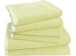 Handtuch Set DYCKHOFF "Pure Natural Uni", grün, 6, Frottier, Frottier, Obermaterial: 100% Baumwolle, Handtuch-Sets, Handtuch Set, BIO Baumwolle, GOTS