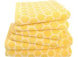 Handtuch Set DYCKHOFF "Pure Natural Honey", gelb, 6, Frottier, Frottier, Obermaterial: 100% Baumwolle, Handtuch-Sets, Handtuch Set, BIO Baumwolle, GOTS