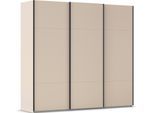 Schwebetürenschrank RAUCH "Kleiderschrank Schrank Garderobe Schlafzimmerschrank CONTIDO", beige (beige (champagner)), B:242cm H:223cm T:68cm, Holzwerkstoff, Schränke, Schwebetürenschrank, aus hochwertigem Material in 6 Breiten 2 Griff-Farben MADE IN GERMANY