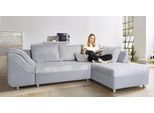 Ecksofa COLLECTION AB "Sally L-Form, B: 256 cm", grau, B:256cm H:87cm T:165cm, Microfaser PRIMABELLE (100% Polyester) / Struktur (80% Polyester, 20% Acryl);Struktur (80% Polyester, 20% Acryl);Kunstleder SOFTLUX / Struktur (80% Polyester, 20% Acryl);Microfaser PRIMABELLE (100% Polyester) / Cord (100% Polyester), Sofas, Ecksofa, 1 Zierkissen, optional Bettfunktion & Bettkasten