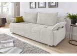 Schlafsofa COLLECTION AB "Funtastic, B: 212 cm, Liegel. 145x187 cm", silber, B:212cm H:84cm T:96cm, Zierkissen: 100% Polyester;Struktur (100% Polyester);Kunstleder SOFTLUX;Microfaser PRIMABELLE (100% Polyester), Sofas, Schlafsofa, Bettfunktion, Bettkasten, Armteilverstellung & 1 Zierkissen, Federkern