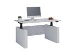 VCM Höhenverstellbarer Schreibtisch, stufenlos 71-120 cm elektrisch höhenverstellbar, Computerisch Maße 140x80, Bürotisch Salia