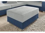 Hocker COLLECTION AB "Paris, B: 92 cm", blau (blau, hellgrau), B:92cm H:42cm T:70cm, Microfaser PRIMABELLE (100% Polyester) / Struktur (100% Polyester);Kunstleder SOFTLUX / Struktur (100% Polyester);Microfaser PRIMABELLE (100% Polyester), Hocker, Hocker, mit Federkern