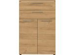 Aktenschrank GERMANIA "GW-Agenda", grau (graphit, grandson, eiche, nachbildung), B:80cm H:120cm T:40cm, Holzwerkstoff, Schränke, Aktenschrank, opt. mit Schublade, Maße 80x120 cm, Made in Germany