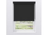 Verdunklungsrollo MY HOME "Lea", schwarz (schwarz, schwarz, schwarz), B:110cm H:190cm, Polyester, Rollos, Verdunklungsrollo, Klemmfix oder Schraubmontage