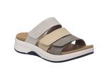 Sandale JOSEF SEIBEL "Estelle 11, granit-multi", Damen, Gr. 38, grau (granit, multi), Obermaterial: 100% Rindsleder Leather cow., Schuhe Sandale