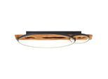 BRILLIANT LED Deckenleuchte "Pirus", schwarz (schwarz, holz), H: 8cm, 1 Stk., Leuchten, 70 x 30 cm, 3300 lm, 3000 K, dimmbar, schwarz/holz, LED Deckenleuchte