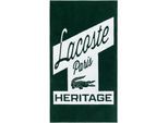 Strandtuch LACOSTE "LRETRO", vert, B:90cm L:160cm, Frottier, Baumwolle, Handtücher, mit Label-Applikationen