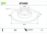 VALEO Bremsscheibe 673429 Hinterachse voll 281mm 10mm für Volvo