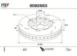 FTE Bremsscheibe 9082663 Vorderachse links Geschlitzt 360mm 36mm für Porsche