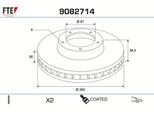 FTE Bremsscheibe 9082714 Vorderachse belüftet 260mm 26mm für NISSAN (ZHENGZHOU)