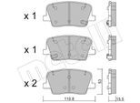 METELLI Bremsbelagsatz, Scheibenbremse 2212320 für SSANGYONG