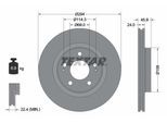 TEXTAR Bremsscheibe PRO 92135203 294mm 24mm für Citroën Peugeot MITSUBISHI