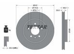 TEXTAR Bremsscheibe 92239803 315mm 23mm für Vaughall