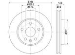 HELLA Bremsscheibe 8dd355116031 296mm 30mm für HOLDEN BUICK SAAB TOYOTA
