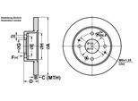 ATE Bremsscheibe 24011002331 voll 260mm 10mm für HONDA ROVER