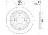 HELLA Bremsscheibe PRO 8dd355126681 302mm 10mm für HYUNDAI (BEIJING) KIA