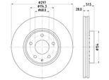 HELLA Bremsscheibe PRO 8dd355126981 297mm 28mm für MAZDA
