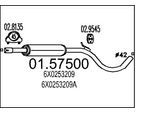 MTS Mittelschalldämpfer 0157500 für VW