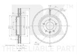 NK Bremsscheibe 313686 belüftet 321mm 28mm für Vaughall