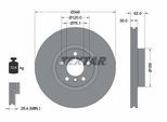 TEXTAR Bremsscheibe 92160905 348mm 30mm für BMW