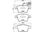 HELLA Bremsbelagsatz, Scheibenbremse 8db355011171 für VW