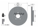 TEXTAR Bremsscheibe 92290003 Gelocht 315mm 23mm für Vaughall