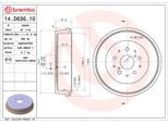 BREMBO Bremstrommel 14d63610 für TOYOTA
