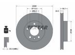 TEXTAR Bremsscheibe PRO+ 92083805 280mm 24mm für Audi Skoda