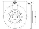 HELLA Bremsscheibe PRO 8dd355126541 305mm 25mm für KIA HYUNDAI