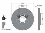 TEXTAR Bremsscheibe PRO 92180003 304mm 28mm für HYUNDAI