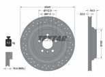 TEXTAR Bremsscheibe PRO 92283703 Gelocht 345mm 22mm für Mercedes