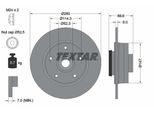 TEXTAR Bremsscheibe 92291003 260mm 8mm für RENAULT
