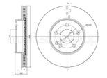 METELLI Bremsscheibe 230723 belüftet 300mm 28mm für Mercedes
