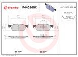 BREMBO Bremsbelagsatz, Scheibenbremse p44026nx für JAGUAR TOYOTA LAND ROVER