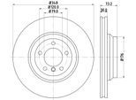 HELLA Bremsscheibe PRO High Carbon 8dd355128671 348mm 30mm für BMW
