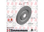 ZIMMERMANN Bremsscheibe SPORT COAT Z 180302952 Vorderachse Gelocht 323mm 28mm für Citroën/Peugeot
