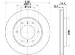 HELLA Bremsscheibe PRO 8dd355115731 294mm 28mm für Fiat MITSUBISHI