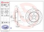 BREMBO Bremsscheibe 08b6011x Gelocht 280mm 11mm für Ford