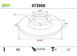 VALEO Bremsscheibe 672950 Hinterachse voll 290mm 10mm für Mercedes