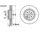 ATE Bremsscheibe 24012802191 belüftet 305mm 28mm für Fiat