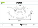 VALEO Bremsscheibe 673165 Vorderachse voll 280mm 9mm für SMART Suzuki (CHANGHE)