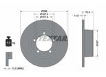 TEXTAR Bremsscheibe 92040600 298mm 14mm für ROVER LAND