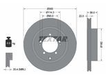 TEXTAR Bremsscheibe PRO 92170603 300mm 22mm für MITSUBISHI