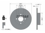 TEXTAR Bremsscheibe 92110803 247mm 12mm für Opel Vaughall