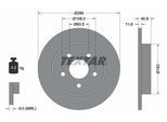 TEXTAR Bremsscheibe 92133703 265mm 11mm für Ford (CHANGAN) MAZDA